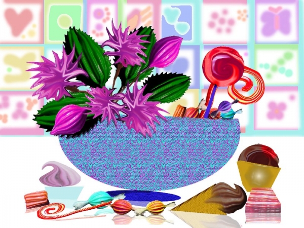 Creation of chocolates and flowers: Step 8